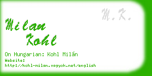 milan kohl business card